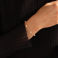 Minimaliste Dainty Pearl Station Bracelet Simple Or Perlé Charme Bracelet À La Mode Bracelets Cadeau pour Les Femmes