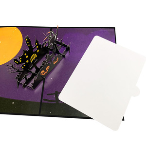 Biglietto di auguri Pop-Up Halloween 3D carta regalo con taglio Laser carta con busta per feste e grazie - Product Image 3