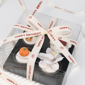 Nastro per torte in stile Instagram, bianco sporco, a coste, decorativo, per bouquet, regalo, fatto a mano, materiale fai da te, in poliestere, piatto, per <span class=keywords><strong>compleanno</strong></span> - Product Image 2