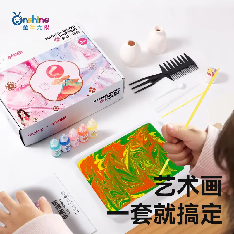 Onshine yeni sürüm çocuk oyuncağı su boyama seti DIY boya guaj suluboya graffiti boyama toptan çocuklar için
