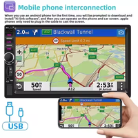 Autoradio double DIN 7 pouces avec écran tactile, lecteur MP5, Bluetooth, FM, Mirror Link, AUX, double USB, unité centrale audio pour voiture, fourni par l'usine