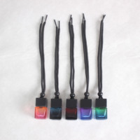 Botella de perfume para coche con tapa de madera negra de Color degradado cuadrado de 8ml, ambientador de aire, contenedor de vidrio recargable de aceite esencial