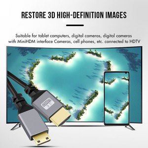 0.5m à 2.4m <span class=keywords><strong>Mini</strong></span> câble <span class=keywords><strong>HDMI</strong></span> vers <span class=keywords><strong>HDMI</strong></span> conception de fil à ressort <span class=keywords><strong>4K</strong></span> 3D câble mâle à mâle pour ordinateur portable Macbook ordinateur de bureau vers projecteur HDTV - Product Image 6