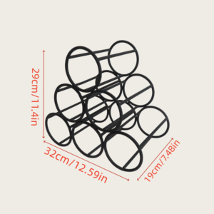 ポータブルアイアン自立型ワインラックミニカウンターホームバー掃除道具付き卓上食器金属素材 - Product Image 4