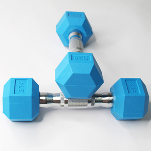 Haltères hexagonaux en fonte colorés de 2,5 kg avec revêtement en caoutchouc de haute qualité pour la musculation – Équipement de gym personnalisé à prix réduit - Product Image 6