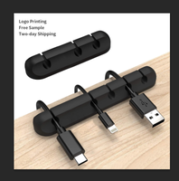 Organisateur de câbles magnétique auto-adhésif en silicone - Clip à 6 fentes pour bureau, maison, câbles USB, cordon d'alimentation, support de fils pour bureau