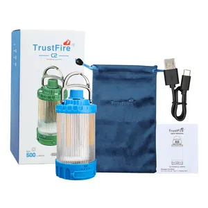 TrustFire C2 Lâmpada de acampamento leve e portátil para acampamento, leve e à prova d'água 500LM
