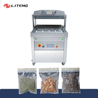 Machine à vide verticale électrique DZ-760 380V pour sceller les sachets/contenants en plastique/aluminium pour poisson, steak, viande, aliments, et les barquettes de repas à emporter