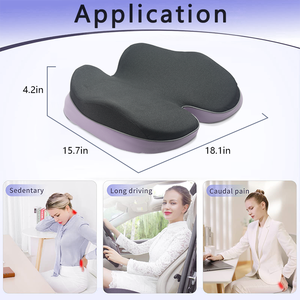 Oem ODM tím phổ gấp dongguan xe Ghế Đệm Bộ nhớ bọt không trượt cao cấp <span class=keywords><strong>polyurethane</strong></span> bọt Coccyx Ghế đệm - Product Image 2