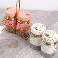 Export Dubai Pot à épices en céramique transparente cylindrique avec couvercle hermétique anti-humidité, pour sel, glutamate monosodique et usage domestique léger, Fournitures de cuisine