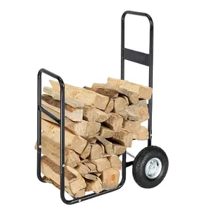 Outdoor indoor Wheels Heavy Duty Easy Handling Indoor Stove Wood Firewood Trolley Log Cart