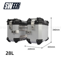 Boîte latérale de moto en alliage d'aluminium, boîte supérieure 28L, compatible avec les motos Honda Nx400X Nx500X cb400x cb500x