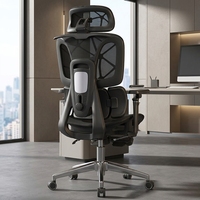 Chaise de bureau exécutive réglable de haute qualité, design moderne, pivotante à 360 degrés, dossier haut en maille avec repose-pieds, ergonomie optimisée
