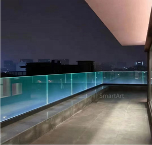 2025 nuovo design di alta qualità per esterni RGB luce in alluminio vetro balaustra U canale ringhiera di vetro per balcone e ponte - Product Image 5