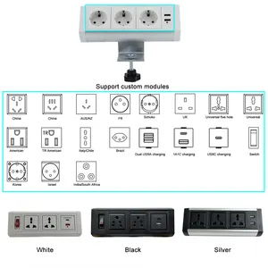 Ce diakui multi-fungsi tabletop sisi mount power plug untuk meja kantor