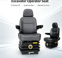 Siège d'opérateur à suspension réglable compatible avec l'excavatrice Doosan 225, siège de remplacement pour engins de construction