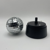 Décoration de lumière de scène de club de discothèque de 3 pouces personnalisée 9x9x11.5cm boule de miroir en verre rotative rougeoyante