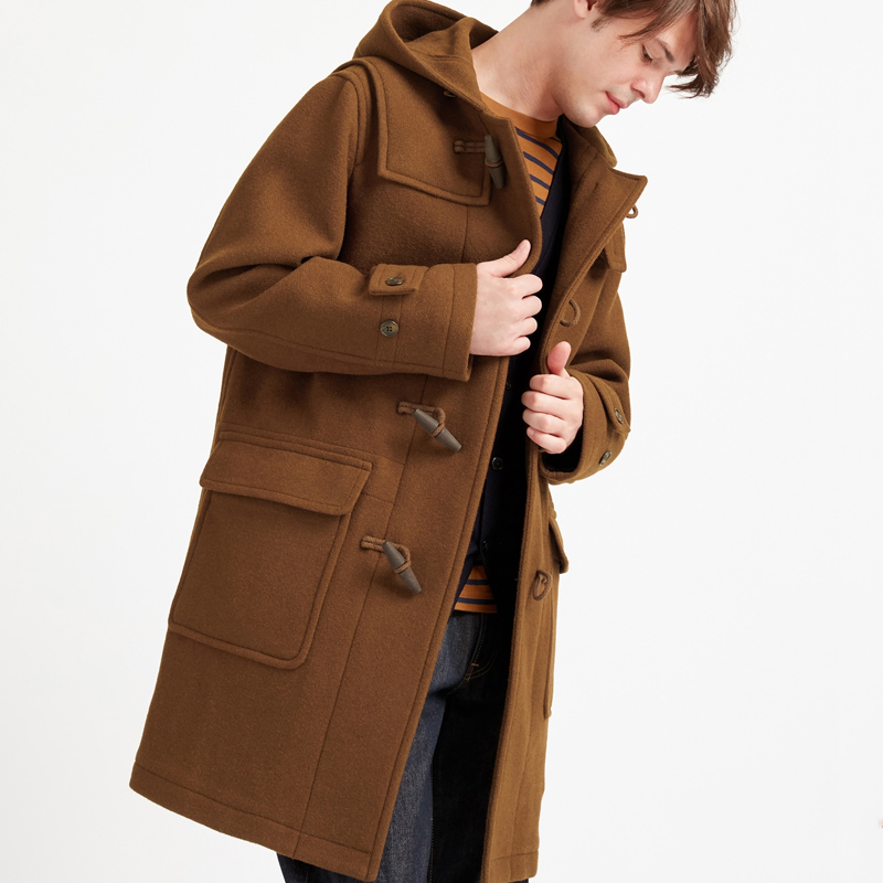 Nouveau personnalisé long mélange de laine pardessus hommes hiver duffle coat hiver laine trench coat homme