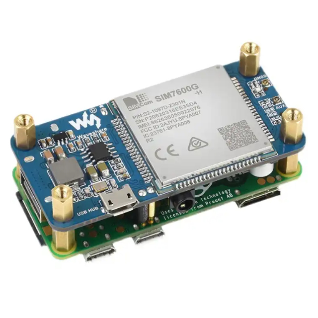 SIM7600G-H 4G HAT (B),Raspberry Pi 4G Expansion Board Type B Compatible with 4G/3G/2G,GNSS positioning,low power consumption