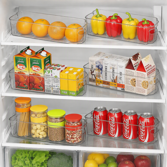 Transparent Drawer Fridge Bin Plastic Organizer Box Storage Fridge Storage Bin Food Freezer Container