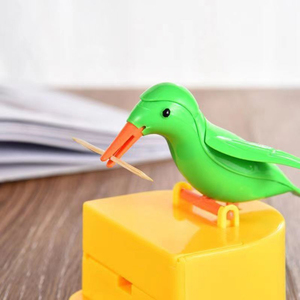 Boîte de rangement de cure-dents conteneur distributeur de cure-dents automatique organisateurs de bureau décor à la maison mignon petit oiseau boîte de cure-dents - Product Image 2