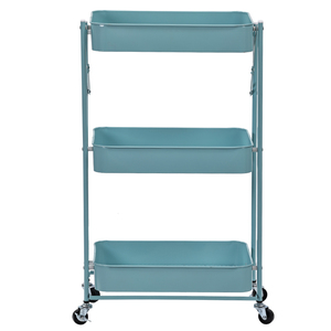 Tùy Chỉnh Nhựa Nhà Bếp 3 Tier Phòng Tắm Tổ Chức Kim Loại Màu Trắng Xe Đẩy Xe Giá Kệ Cán Lưu Trữ Giỏ Hàng Trên Bánh Xe - Product Image 6