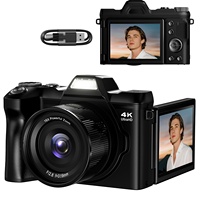 Appareil photo numérique 4K avec autofocus, anti-vibration, zoom 16x, prise de vue en continu, time-lapse, caméra de vlogging, reflex numérique