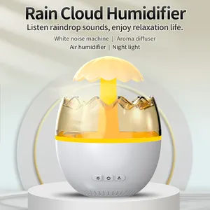 Neue einzigartige Produkte intelligente Haushaltsgeräte Nebelmaschine Ultraschall Regenpilz-Luftbefeuchter mit bunter Led-Leuchte