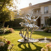 Sculpture de danseuse de ballet en acier inoxydable poli sur mesure - OEM/ODM Ornement d'art public extérieur