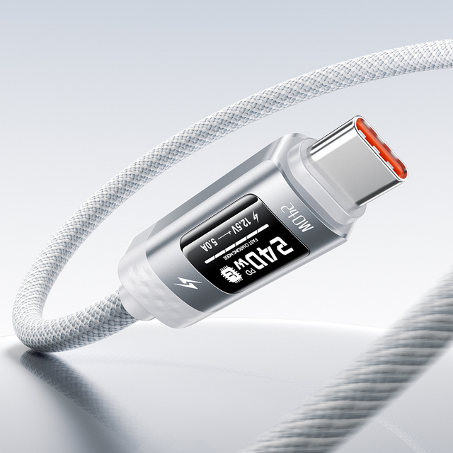Toocki  240W PD 3.1 USB-C Cable OLED Display 480Mbps Data SFC 2.0 High-Density Braided for Laptop Tablet Phone Home Office