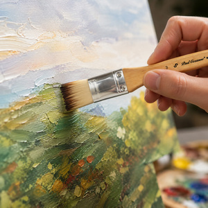 Ensemble de pinceaux professionnels en nylon Paul Cézanne, manche en bois massif, étui en toile enroulable, outils de peinture pour artistes avec couteau à palette - Product Image 3