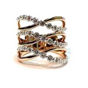 Fournisseur de bijoux, bagues de mariage de luxe de haute qualité en or massif rose - Product Image 1