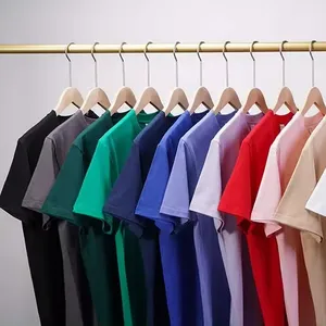Camiseta masculina de verão, camiseta de alta qualidade, pesada, lisa, de grandes dimensões, estampada, bordada, personalizada, em branco, 100 algodão