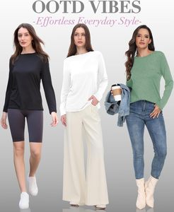 Chemises à manches longues pour femmes LeJing, automne-hiver, col rond, hauts décontractés, coupe ample, 92% polyester, 8% élasthanne, Chine, sans motif, 2026 - Product Image 4