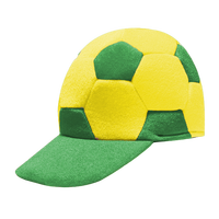 Casquette de baseball en feutre pelucheux amusante en forme de ballon de football, chapeau de fan unisexe, costume de sport, casquette pour les fans de football, fête de carnaval, Coupe du monde de football