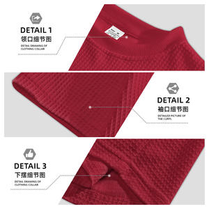 Camiseta de manga corta con cuello redondo y bolsillo para hombre, estilo casual y transpirable, tejido gofrado, ideal para verano. - Product Image 2