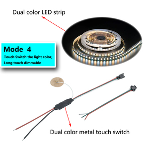 Interruptor de Toque Metálico Sem Perfuração DC3.7-24V, <span class=keywords><strong>Sensor</strong></span> de Toque Liga/Desliga com Dimmer para Controlador de Fita LED Bicolor e Luminária de Mesa Metálica - Product Image 6