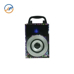 Mini Home Theater 3 Inch Portable Wood Woofer Disco Light Wireless Speakers With Led Logo