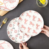 Assiettes à pizza en céramique émaillée pour restaurants, assiettes plates japonaises pour steak