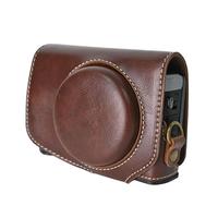Prix de gros pour l'étui de protection intégral en cuir rétro avec sangle pour appareil photo Canon G7 X Mark III / G7X3