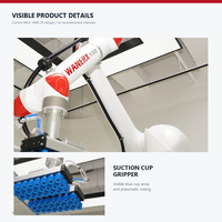 Palettiseur robotisé collaboratif (Cobot) de 860 kg avec moteur et PLC, ventouses en acier inoxydable pour la manutention de caisses et le flux de matériaux en usine