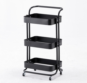 Carrito de estantes de Metal móviles de <span class=keywords><strong>3</strong></span> niveles para baño y cocina, carros rodantes de almacenamiento de utilidad para herramientas de alimentos, cestas de almacenamiento para sala de estar - Product Image 2
