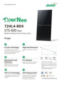 Module bifacial 72HL4-BDX 570-590 Watt avec double vitrage, type N, 590w solaire - Product Image 3
