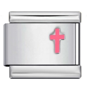 Fashion Colorful Foundation Cross Italian Stainless Steel Women <b>Men</b> Charm Jewelry Link Fit 9mm Bracelet Making DIY Accessories - Product Image 3