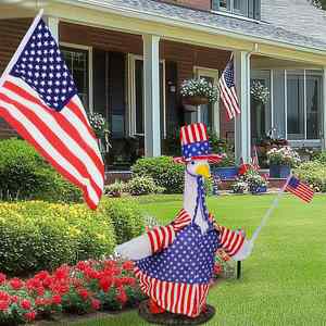 Decoración para el Día de la Independencia/Día de los Caídos, Estatua de Uncle Sam con Traje de Ganso de 23 Pulgadas para Jardín o Porche, 4 de Julio - Product Image 4
