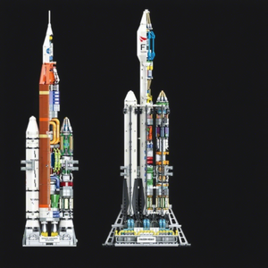 Jiexing JJ9030-9031 Bloques de Construcción de Cohetes Pesados, Juguete Educativo de Ciencia para Niños, Kit de Exploración Espacial para Armar, Más de 800 Piezas - Product Image 1