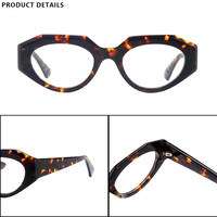 Gafas de Diseño de Lujo con Montura Geométrica Poligonal, Monturas Ópticas Robustas y Elegantes Hechas a Mano