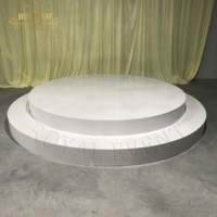 Plateforme de scène ronde romantique en acrylique blanc, plancher de danse pour mariage, décoration de scène pour événements, fournitures de fête