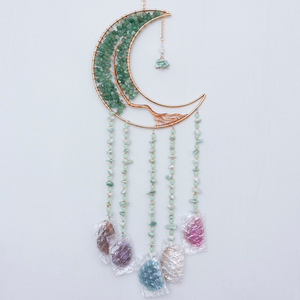 Natural ágata cristal grava sueño red árbol vida viento carillón colgante Feng Shui estudiante recuerdo claro cuarzo cornalina obsidiana - Product Image 6