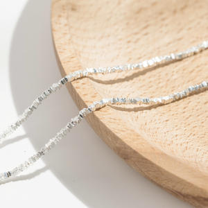 ลูกปัดเงินแท้925ชิ้นสเตอร์ลิงแบบไม่สม่ำเสมอสำหรับทำเครื่องประดับการค้นพบลูกปัดรูปทรงสี่เหลี่ยม S925อุปกรณ์ DIY - Product Image 2